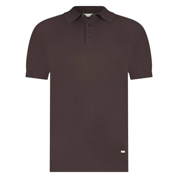 SEVEN DIALS knitted polo / 870 dark brown