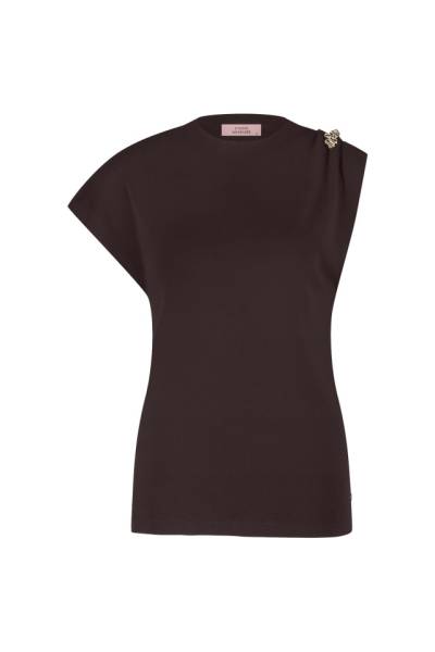 STUDIO ANNELOES 13344 Fanny button top-espresso
