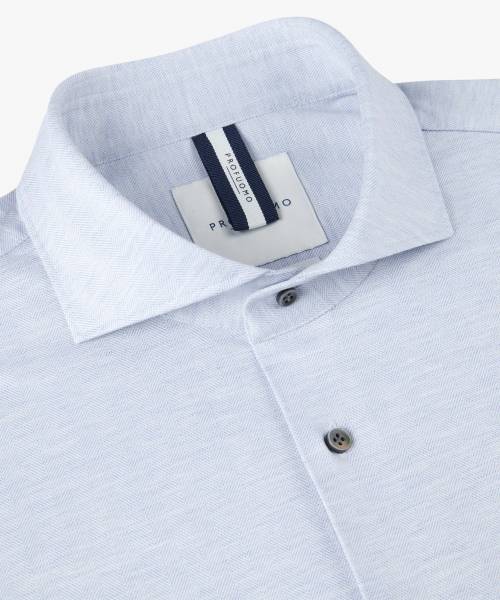 PROFUOMO blauw visgraat knitted shirt PPWH30021A