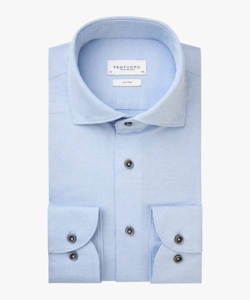 PROFUOMO BLAUW KNITTED SHIRT PPVH10039A