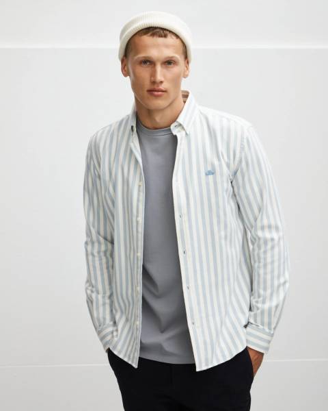 THE GOODPEOPLE SHIRT SEINFIELD/MID BLEU WHITE