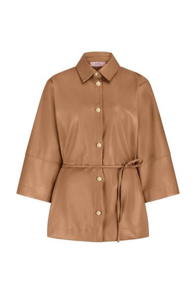 STUDIO ANNELOES 13178 Lenny faux leather blouse