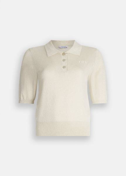 LIU JO UF5278MA76Q Lurex knit polo-shirt