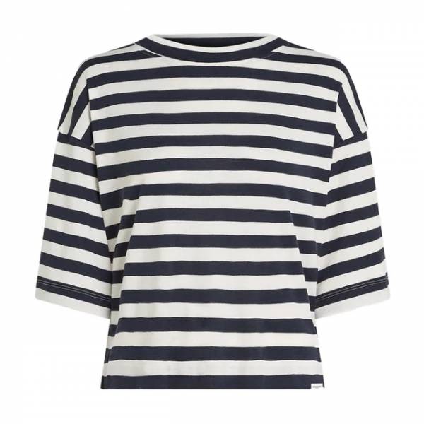 PENN&INK W25T1188 T-Shirt Streep navy-ecru