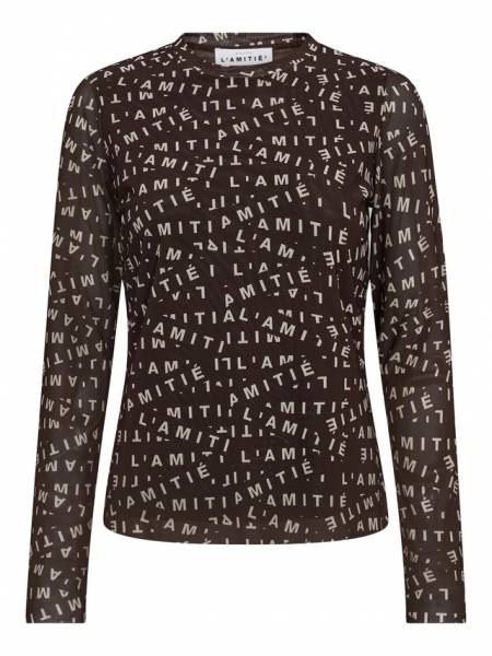 HAUTE L'AMITIE HL10157 Mesh shirt print-Amarone
