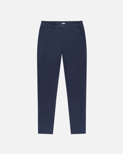 THE GOOD PEOPLE BRUNO Soft Slimfit Pant-Navy