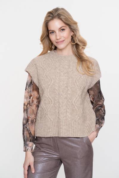 GEISHA spencer met kabelstructuur 54587-70