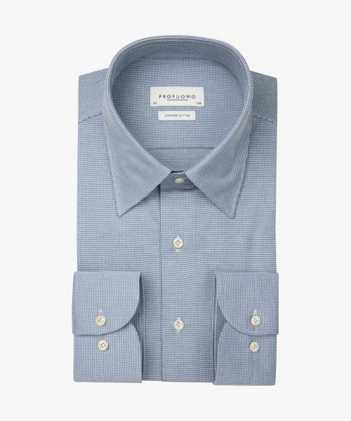 PROFUOMO pied de poule japanese knitted shirt PPWH30029B