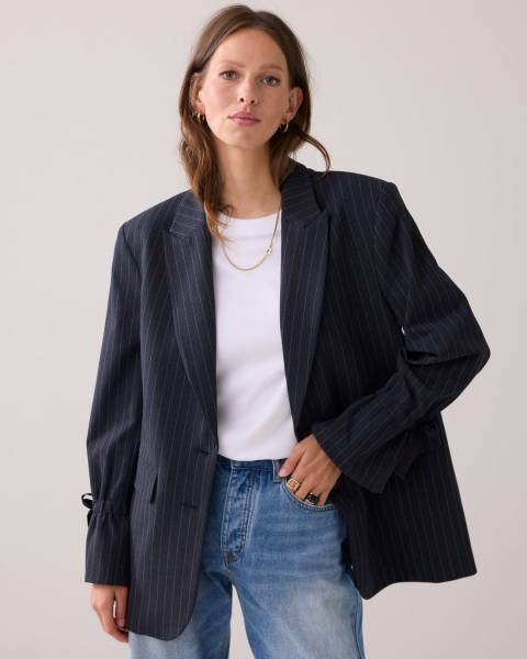 SUMMUM 1s1263-12258 Boyfriend blazer pinstripe