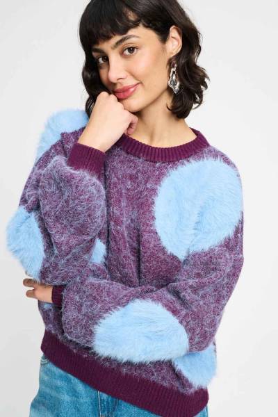 POM SP9358 PULLOVER - Dots Plum