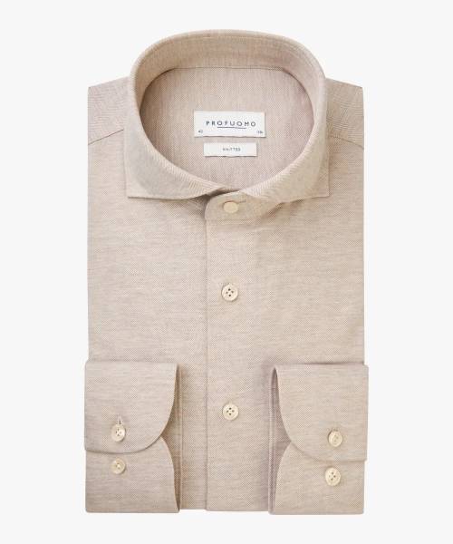 PROFUOMO BEIGE KNITTED SHIRT PPVH10041B