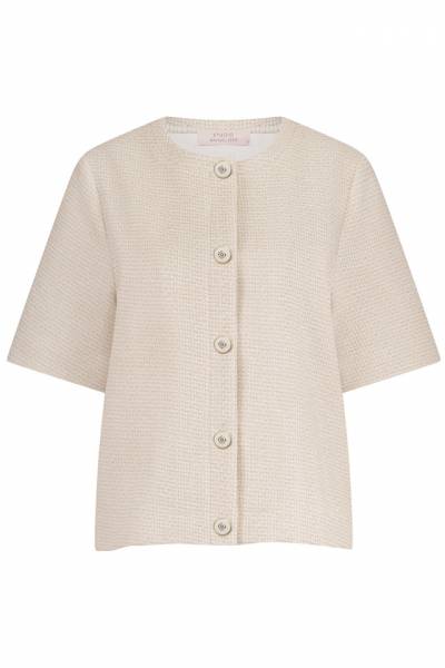 STUDIO ANNELOES 13079 Aafke tweed top - ecru/latte