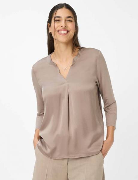 Brax Blouse 314437_90654400 Style Clarisa M-taupe