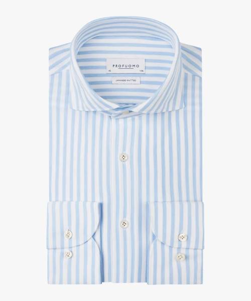 PROFUOMO BLAUW JAPANESE KNITTED SHIRT PPVH10058A