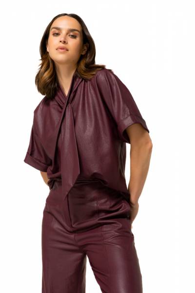 CarolineBiss 4664/55 Top Vegan Leather-Wine