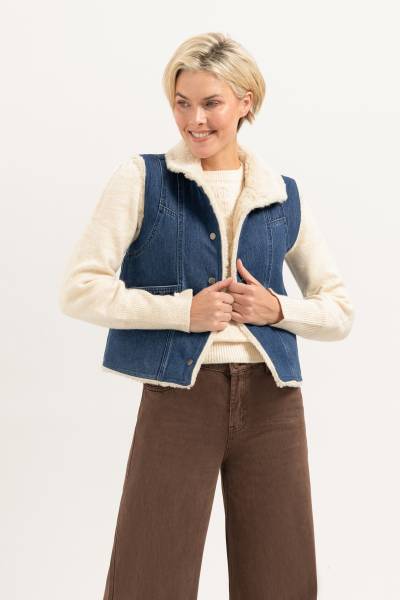 FLORÈZ CR0321 Teddy Gilet denim