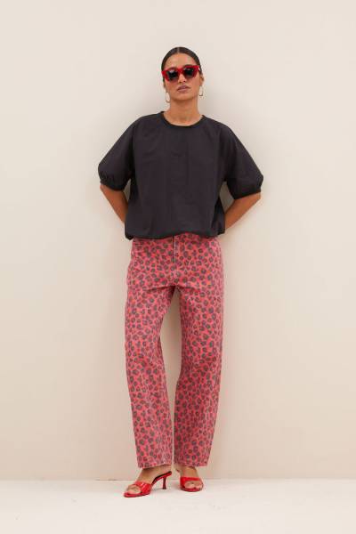 BY-BAR 25518035 Lew Red Cheetah Pants