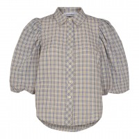 CO'COUTURE 95657 Blue Mini Check Puff Shirt