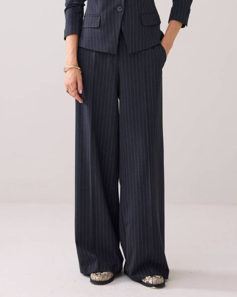 SUMMUM 4s2905-12258 Rechte pantalon pinstripe
