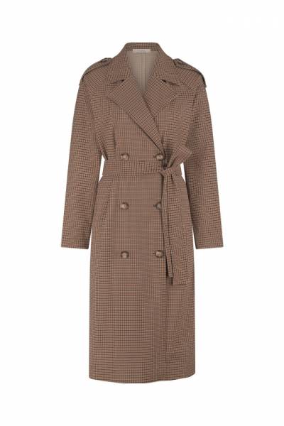 STUDIO ANNELOES 13093 Laurien check trenchcoat