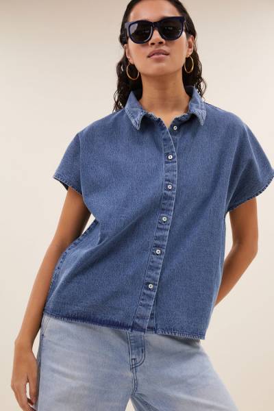 BY-BAR 25512035 Karly Denim Blouse