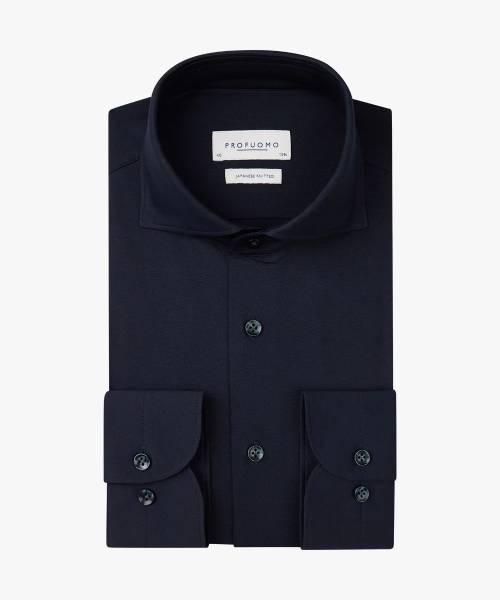 PROFUOMO navy japanese knitted shirt PP2H00008C