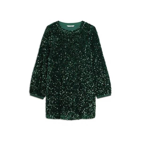 SUMMUM 5s1633-11936 Jurk met groene pailletten