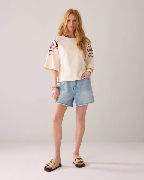 SUMMUM Handgeborduurde sweater 3s5147-30694