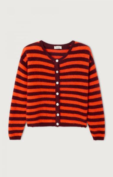 AMERICAN VINTAGE VITO19EH25 Vitow Cardigan-GrenatRayeG/Chin