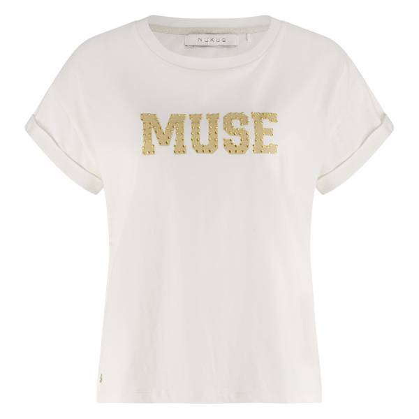 NKF04005 Lou Shirt - Offwhite/Gold