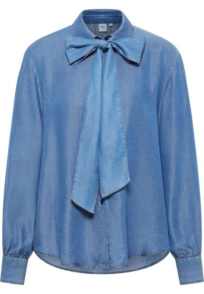 Eterna 5517 DS72 Blouse fake denim scarf collar