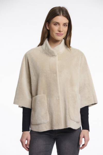 RINO & PELLE Dewi faux fur cape - Birch