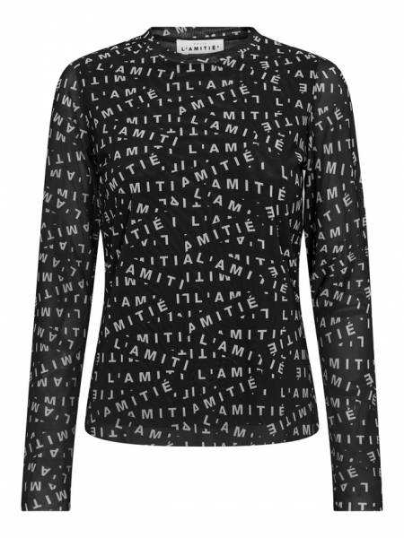 HAUTE L'AMITIE HL10157 Mesh shirt print-Black
