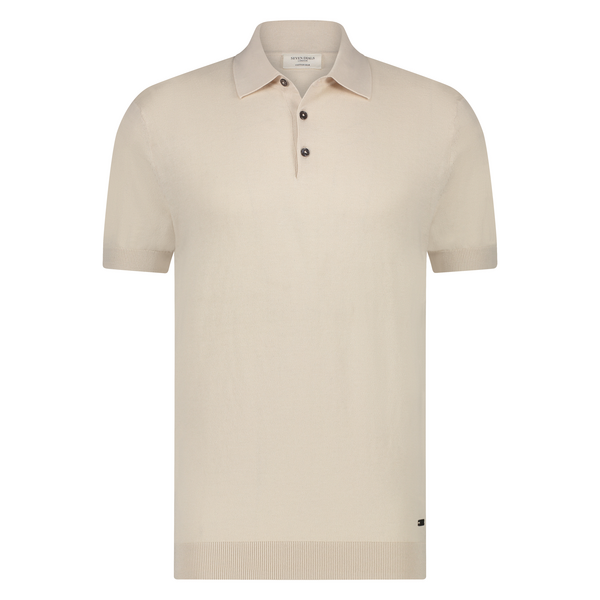 SEVEN DIALS GEBREIDE POLO / 820 SAND