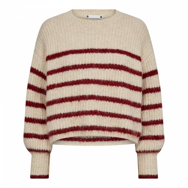 CO'COUTURE 32156 CoralieCCCropStripO-Knit- BoneHeart