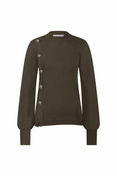 STUDIO ANNELOES 11906 Lovis button pullover-new army