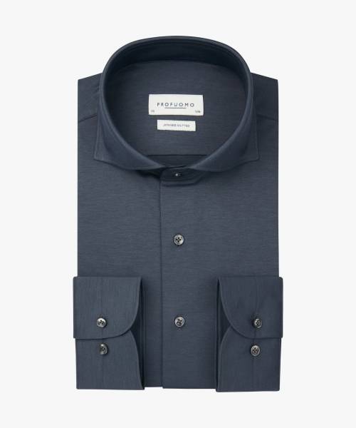 PROFUOMO denim blauw japanese knitted shirt PPWH30026I