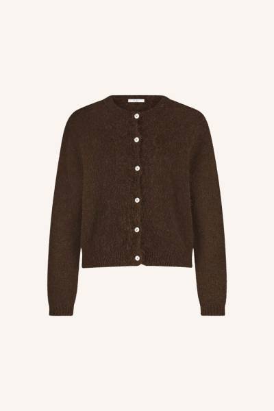 BY BAR Amsterdam 25514004 Cleo Natural Cardigan - Deep Brown