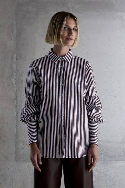 FEMMES DU SUD Blouse Marceline(BS-0025)-Brown