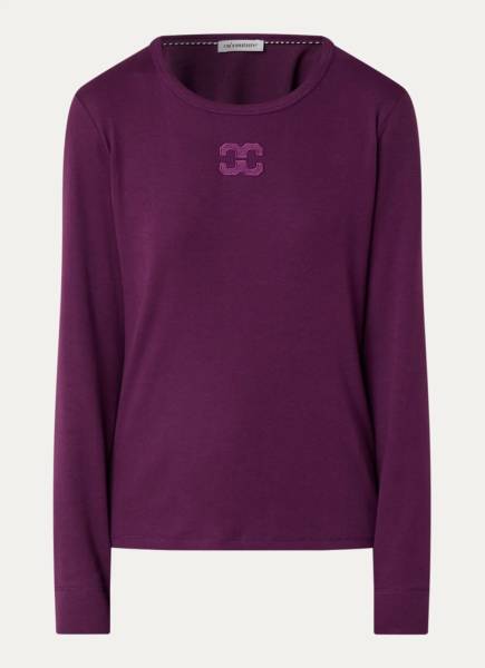 CO'COUTURE 33180 GrannyCC EmbroideryLSTee-plum