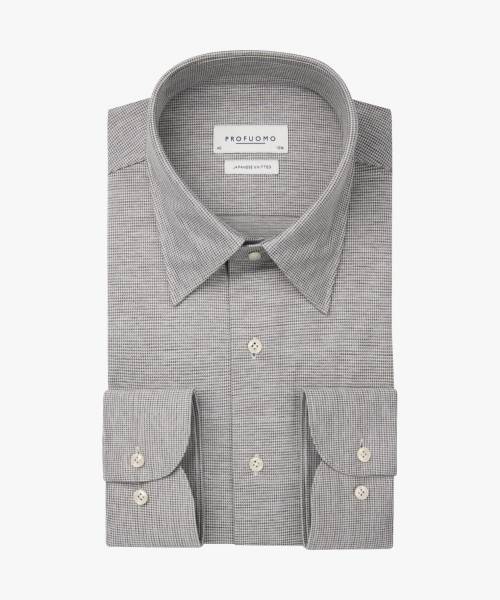 PROFUOMO pied de poule japanese knitted shirt PPWH30029A