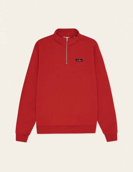Les Deux Patch Half-Zip Sweatshirt 1000665/632 SCARLET SAGE